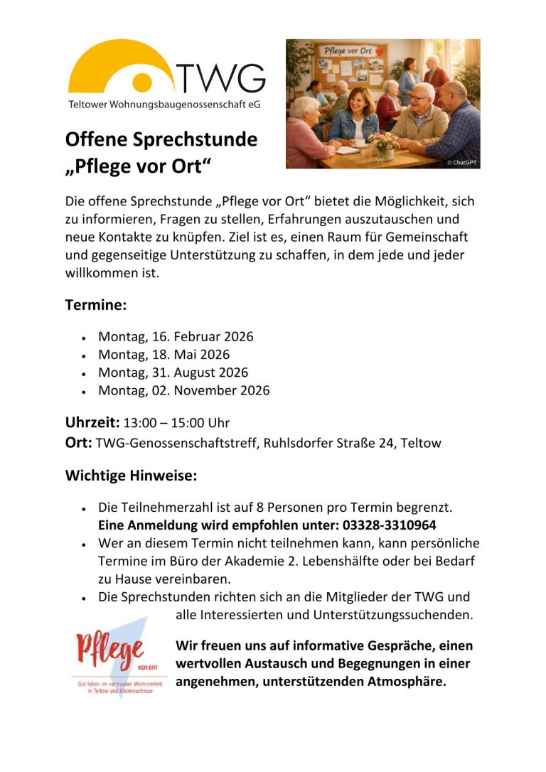 Pflege vor Ort offene Sprechstunde